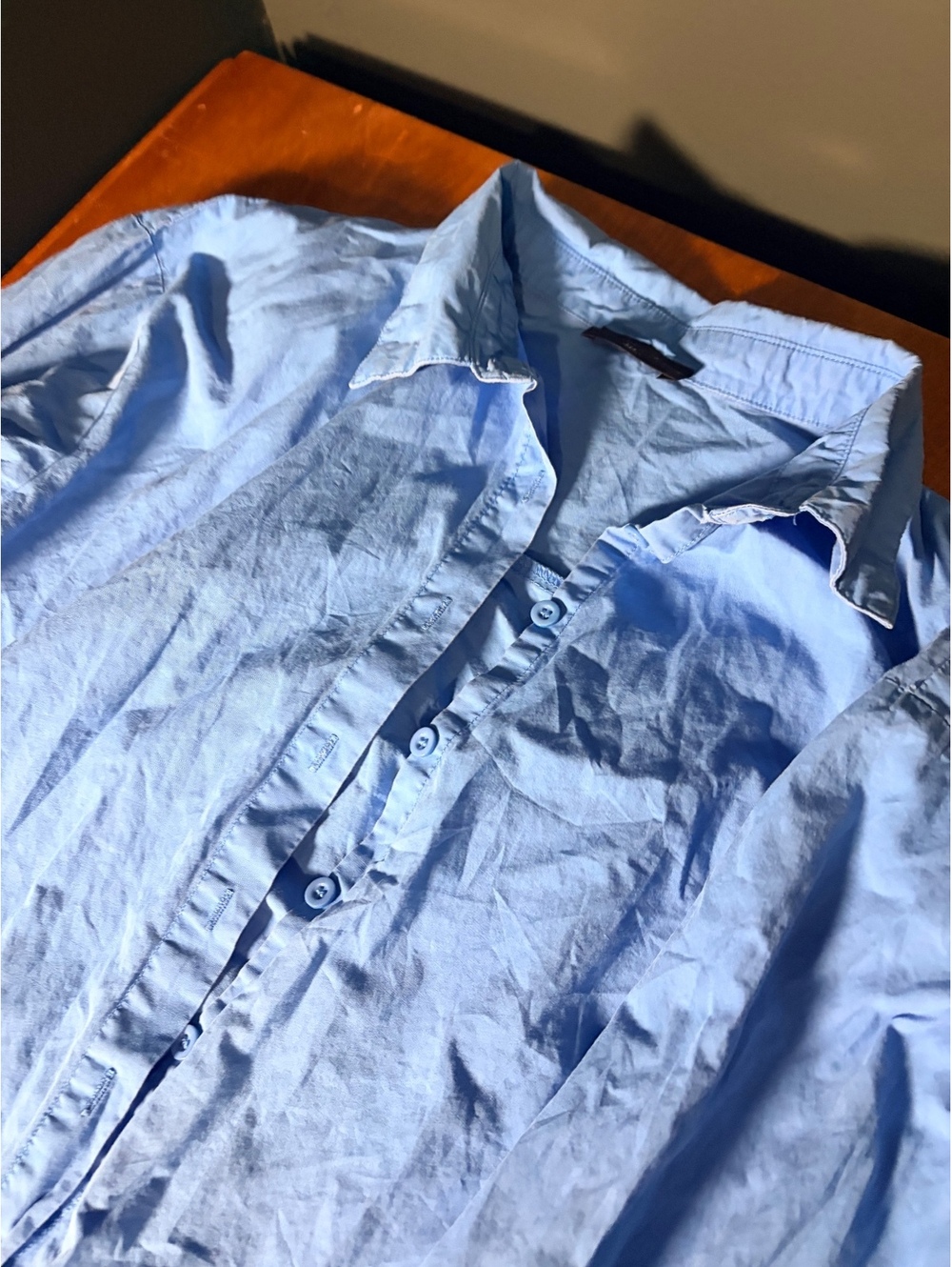 White Fox Boutique Blue Button-Down Shirt & Shorts Matching Set 100% Cotton - Picture 4 of 9